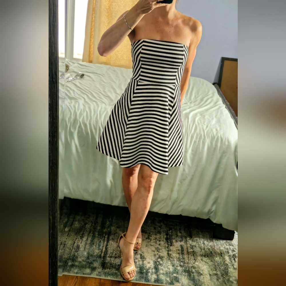 Never Worn - Express Striped Strapless Dress